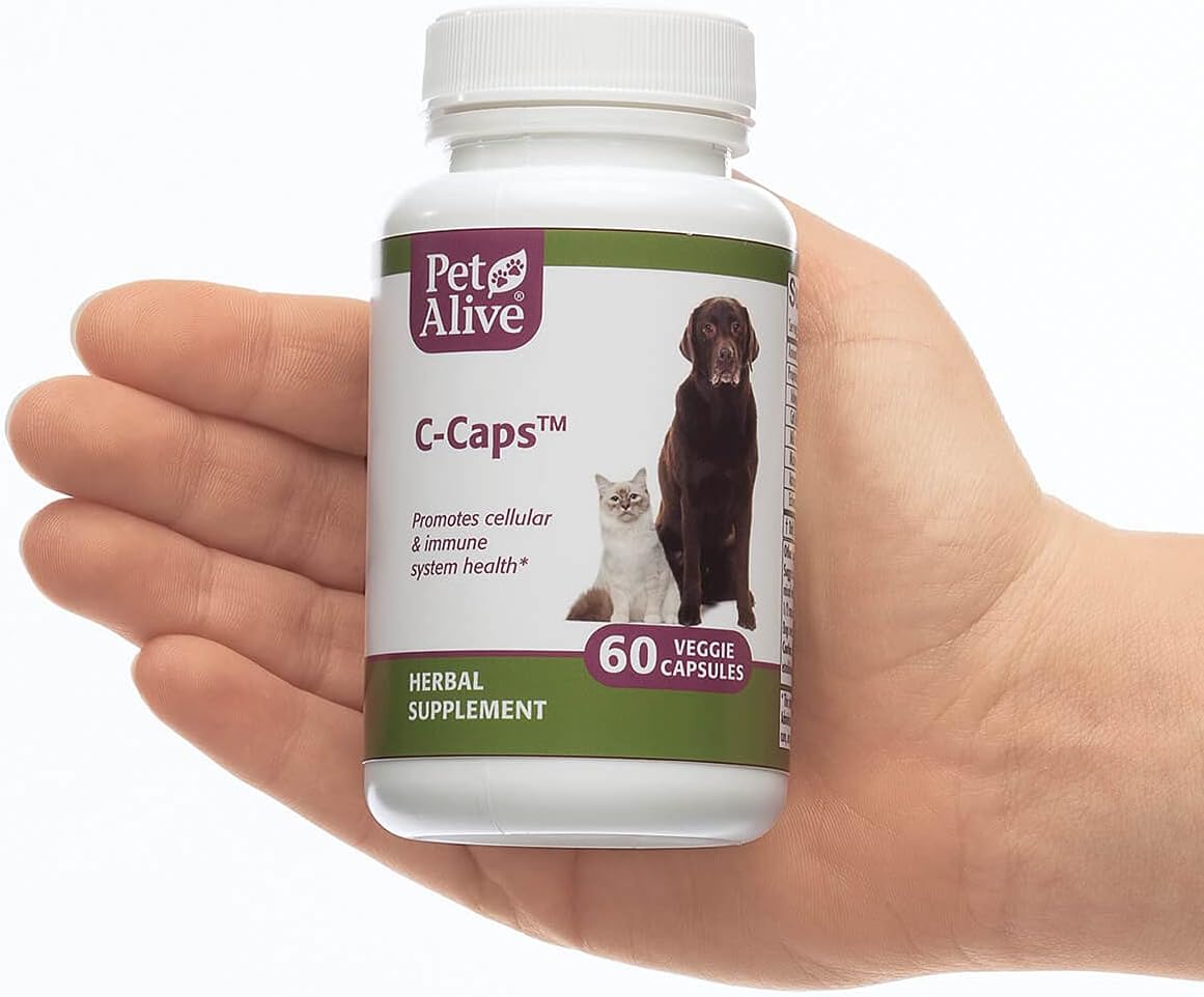 PetAlive C-Caps – All-Natural Herbal Supplement for Dogs and Cats (60 Veggie Capsules)