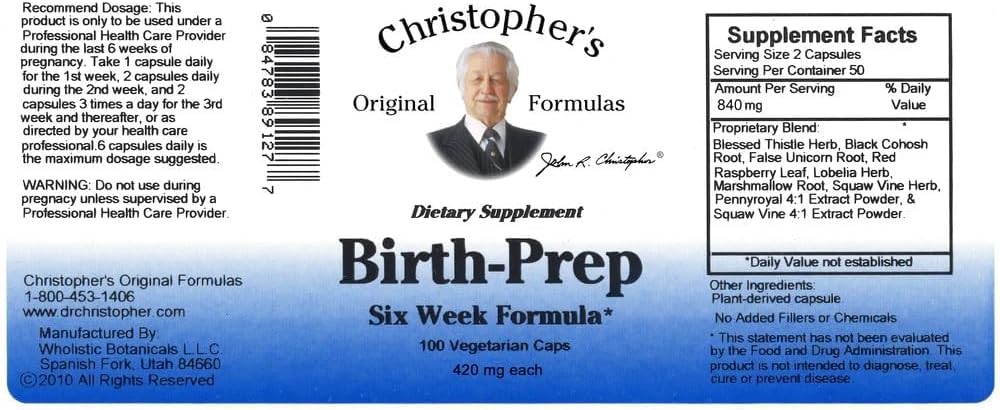 Christopher's Original Formulas Birth-Preparation Capsules – Herbal Blend for Expectant Mothers