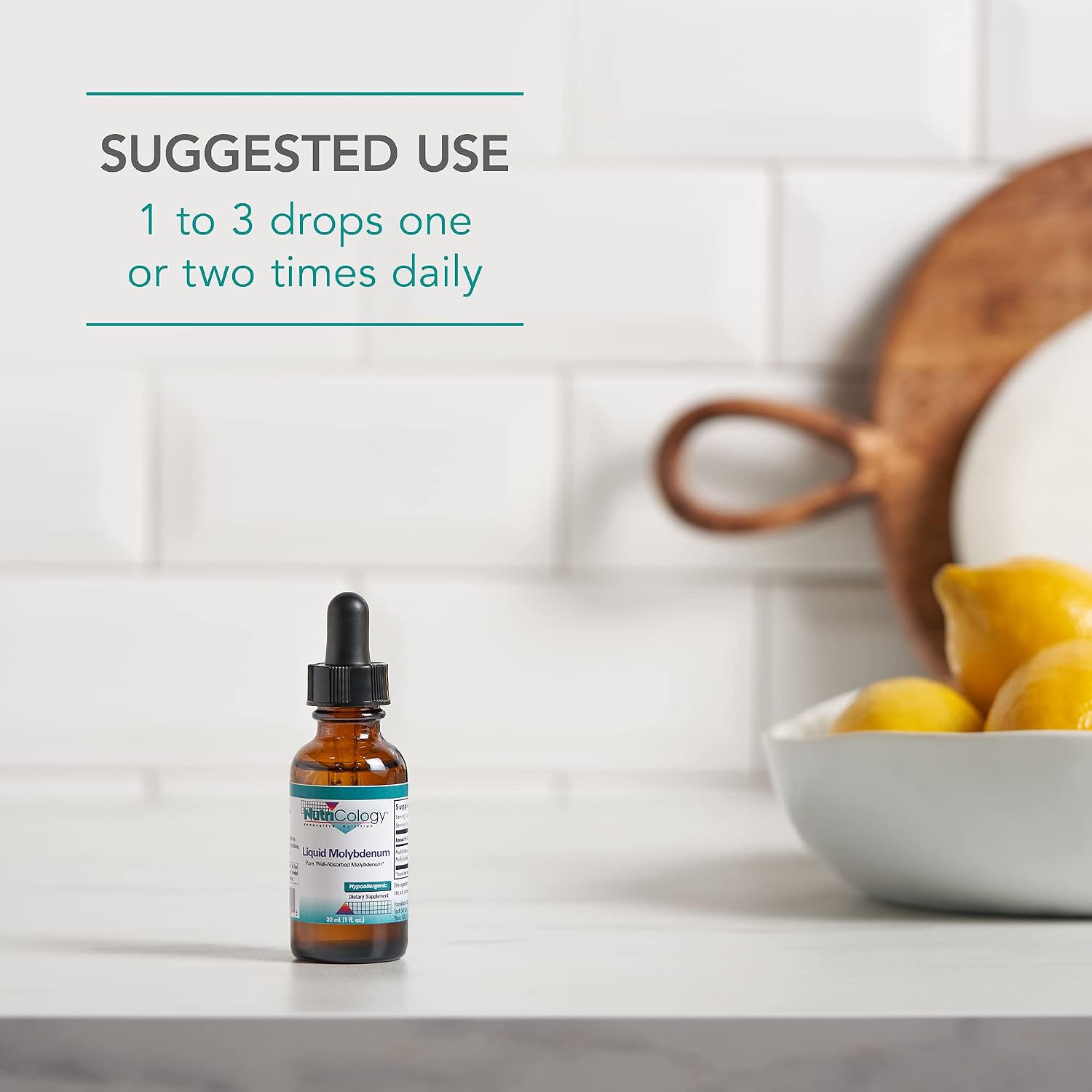 NutriCology Liquid Molybdenum - Trace Mineral Drops - 25 mcg per Drop - Supports Sulfur Metabolism - Hypoallergenic - 30 mL