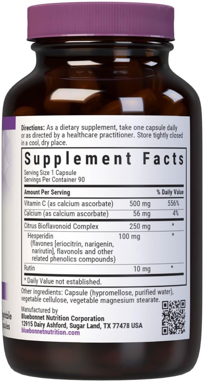 Bluebonnet Buffered Vitamin C 500 mg Vegetable Capsules - 90 Count - görsel 2