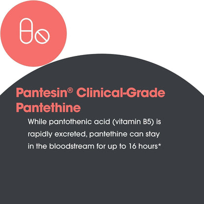 ARG Pantethine - 660 mg Vitamin B5 Metabolite - Hypoallergenic - 60 Capsules