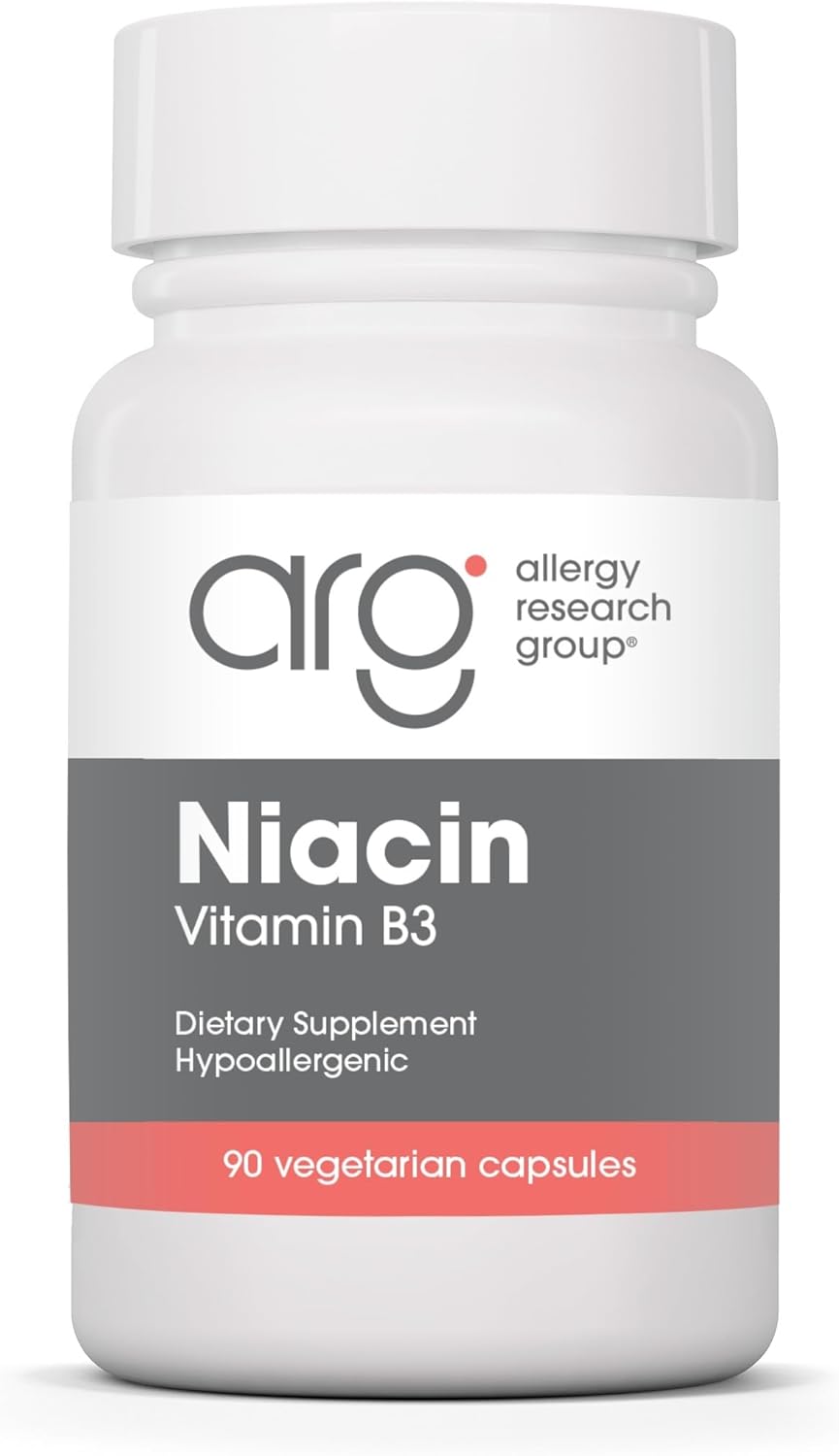 ARG Niacin 250 mg - Vitamin B3 (Nicotinic Acid) - 90 Vegetarian Capsules - görsel 1