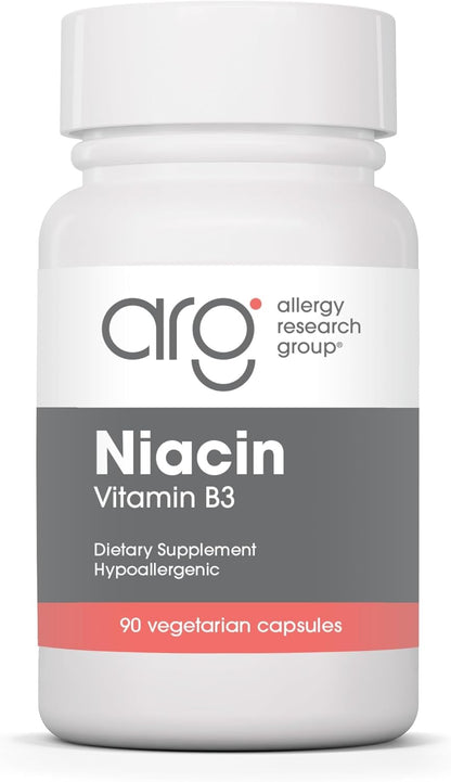 ARG Niacin 250 mg - Vitamin B3 (Nicotinic Acid) - 90 Vegetarian Capsules