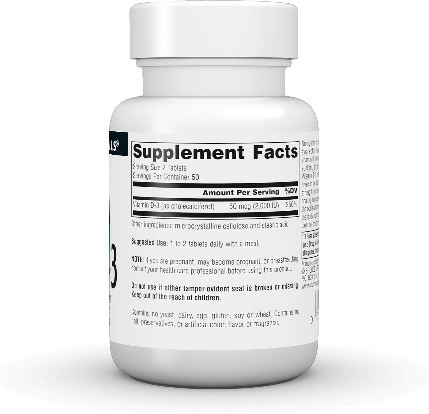 Source Naturals Vitamin D3 1000 IU (25 mcg) - 100 Tablets