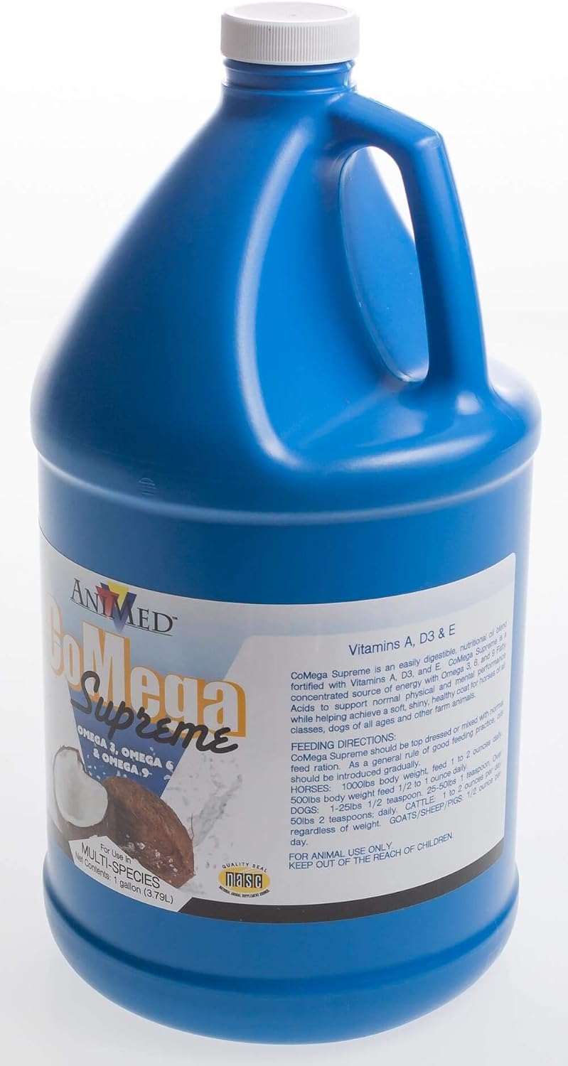 AniMed CoMega Supreme, 1 Gallon, Balanced Essential Fatty Acid Coat Supplement for Horses and Dogs - görsel 3