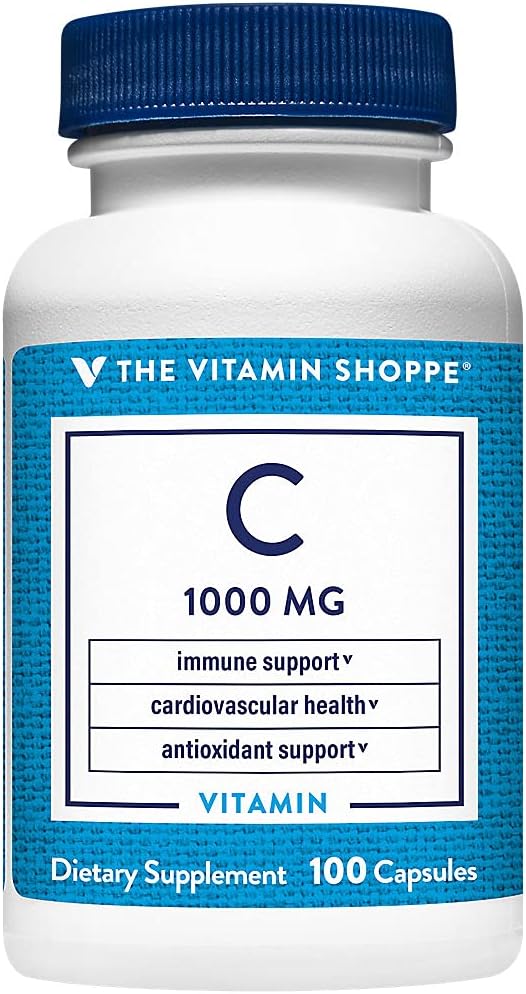 The Vitamin Shoppe C-1000 1,000 mg Vitamin C Supplement with Immune Support – 100 Capsules