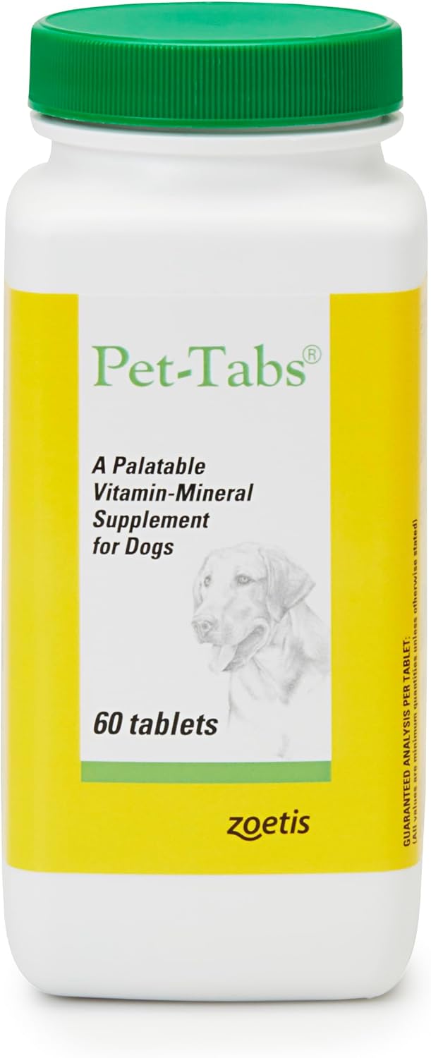 Pet-Tabs Multivitamin and Mineral Supplement for Dogs, Chewable Tablets, 60 Count