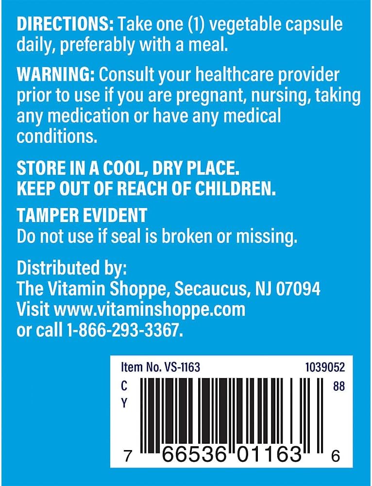 The Vitamin Shoppe Vitamin B6 100mg – Pyridoxine HCL – 300 Veggie Capsules