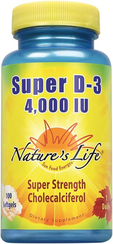 Nature's Life Super D-3 4000 IU Vitamin D3 Supplement - 100 Softgels