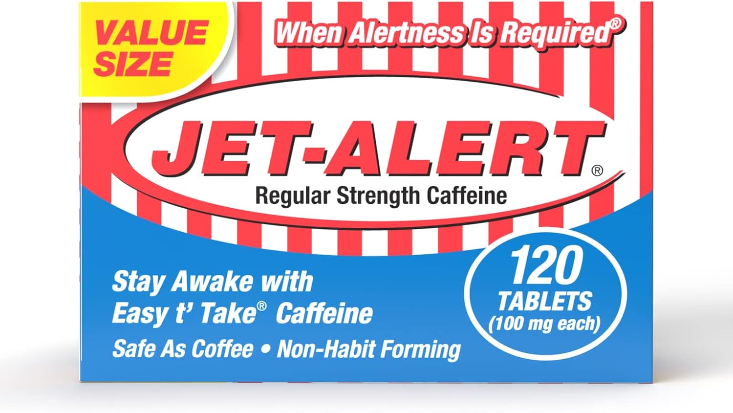 Jet-Alert 100 mg Caffeine Tablets, 120 Count