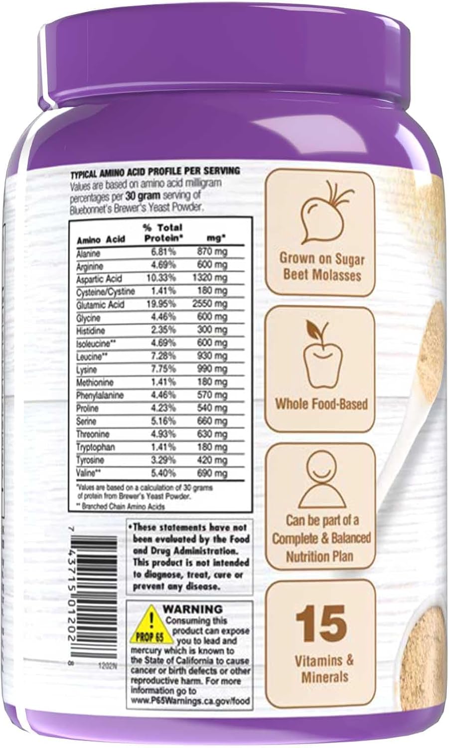 Bluebonnet Nutrition Super Earth Brewers Yeast Powder, 2 lb (907 g)