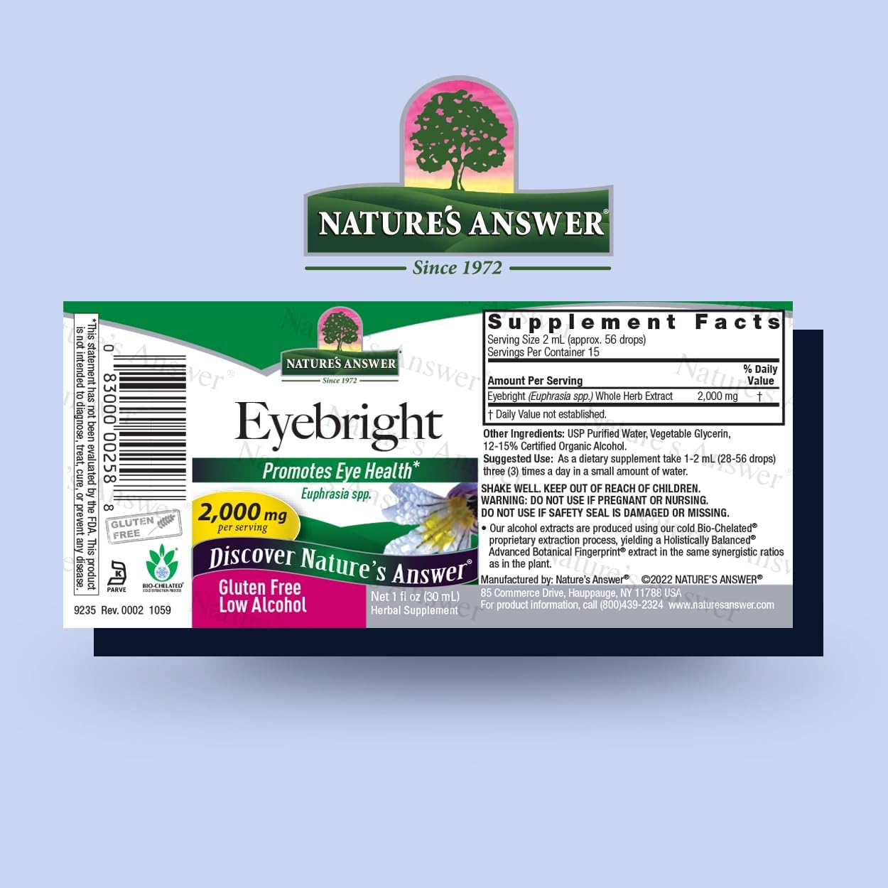 Nature's Answer Eyebright Herb with Organic Alcohol, 30 mL