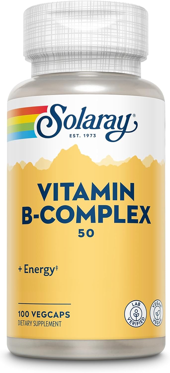 SOLARAY Vitamin B Complex 50 mg - Cellular Energy & Nerve Health Support - 50 VegCaps
