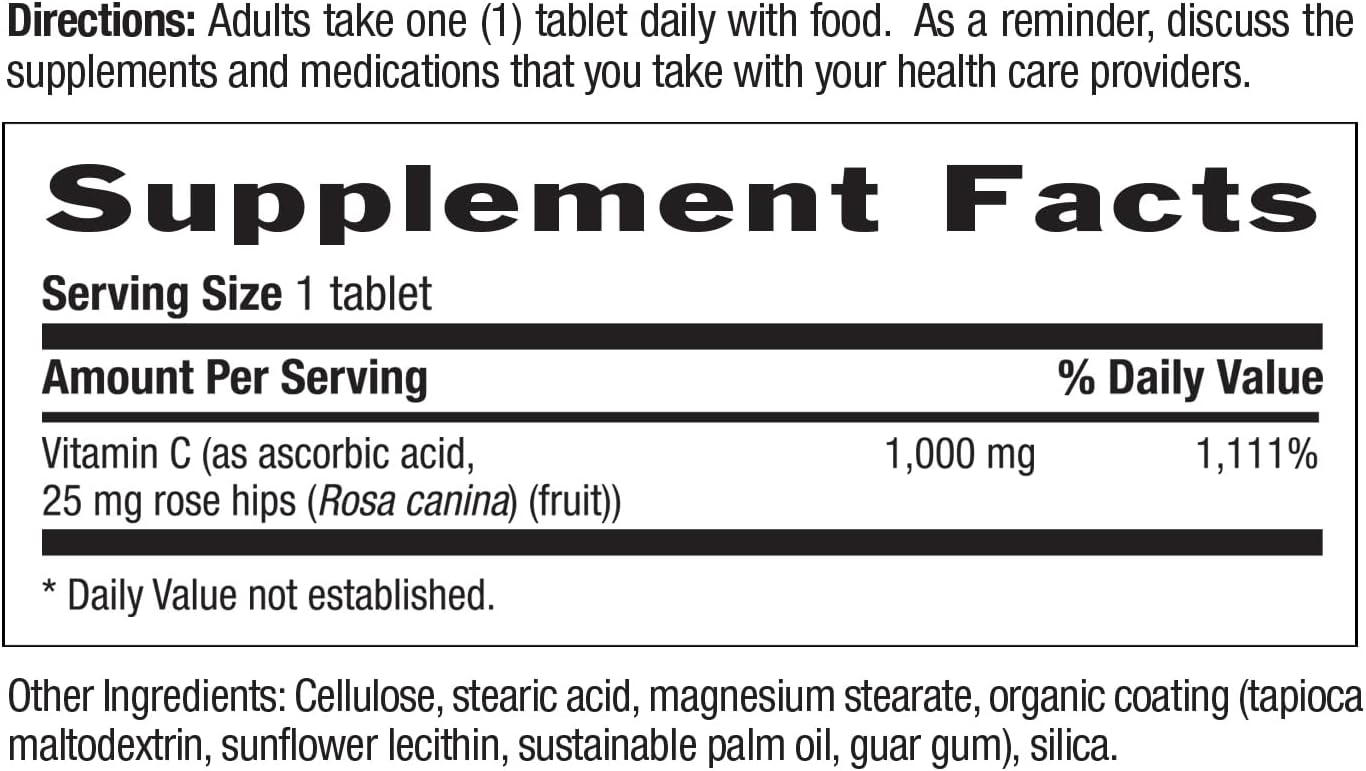 Country Life Vitamin C 1000 mg with Rose Hips – Time Release – 90 Tablets