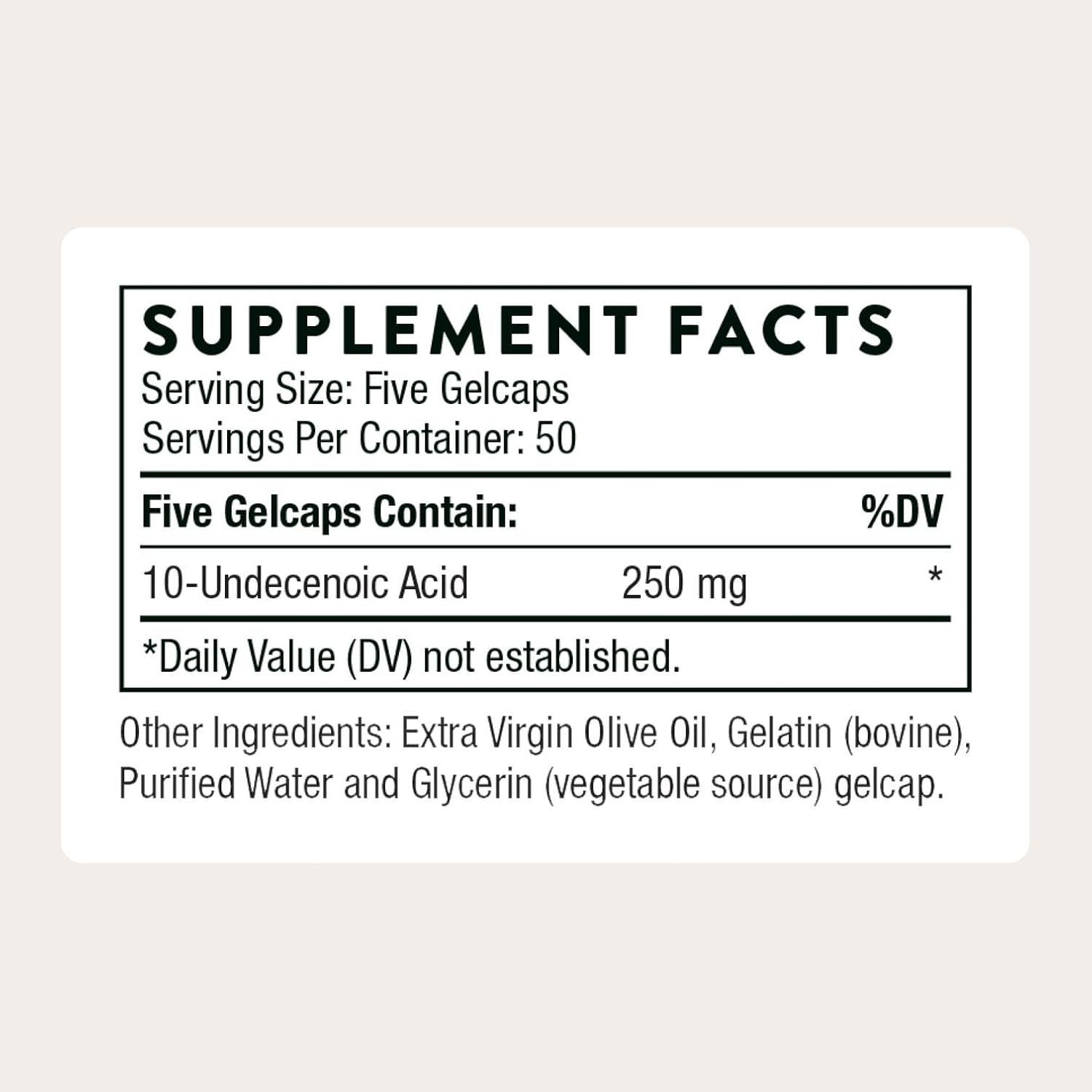 THORNE Undecylenic Acid – Fatty Acid Support for Gut and Vaginal Flora – 250 Softgels
