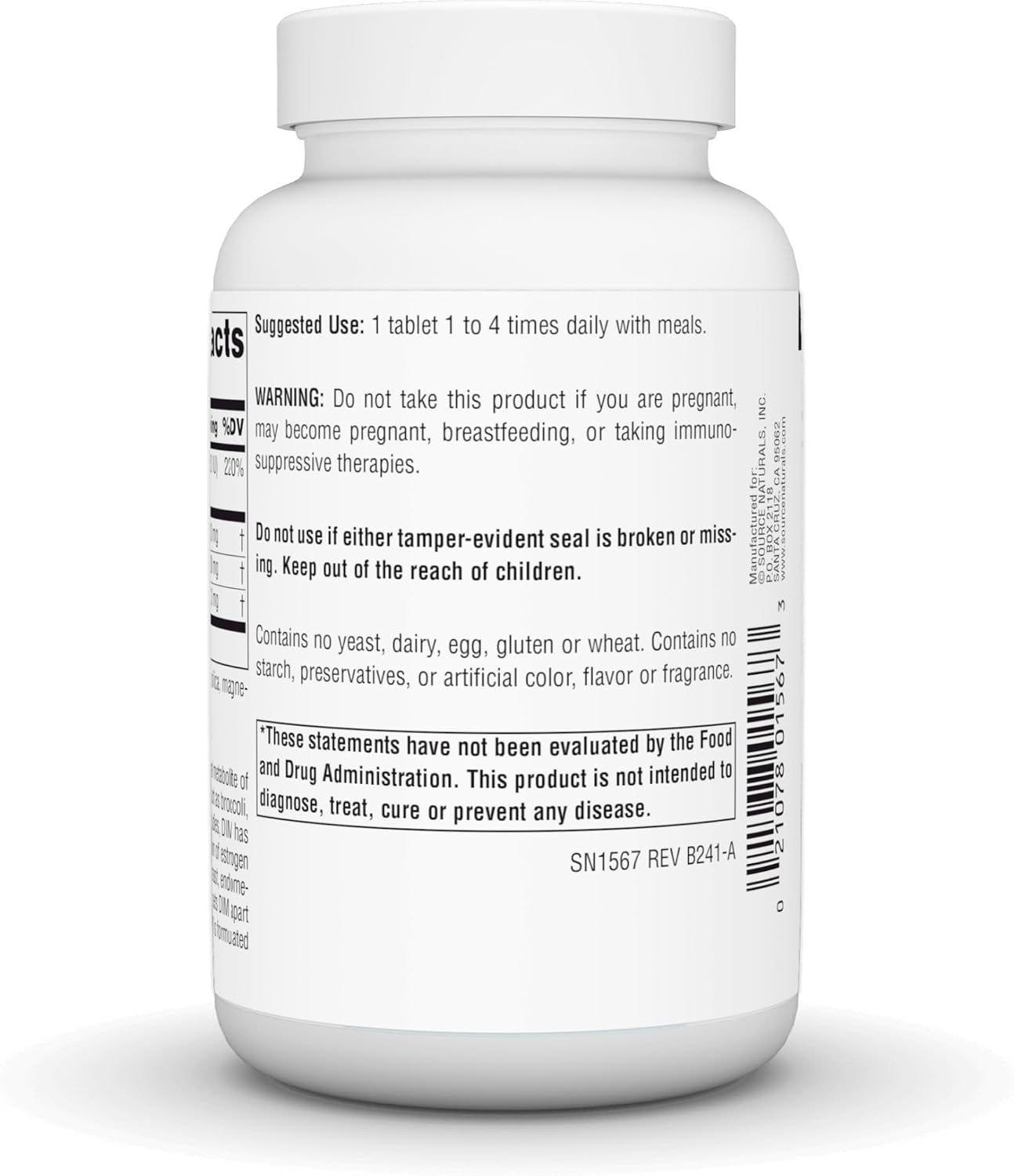 Source Naturals DIM 100mg with BioPerine and Vitamin E – 120 Tablets