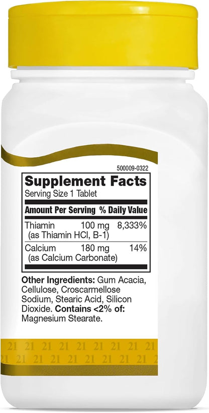 21st Century Vitamin B-1 100 mg Tablets (3-Pack)