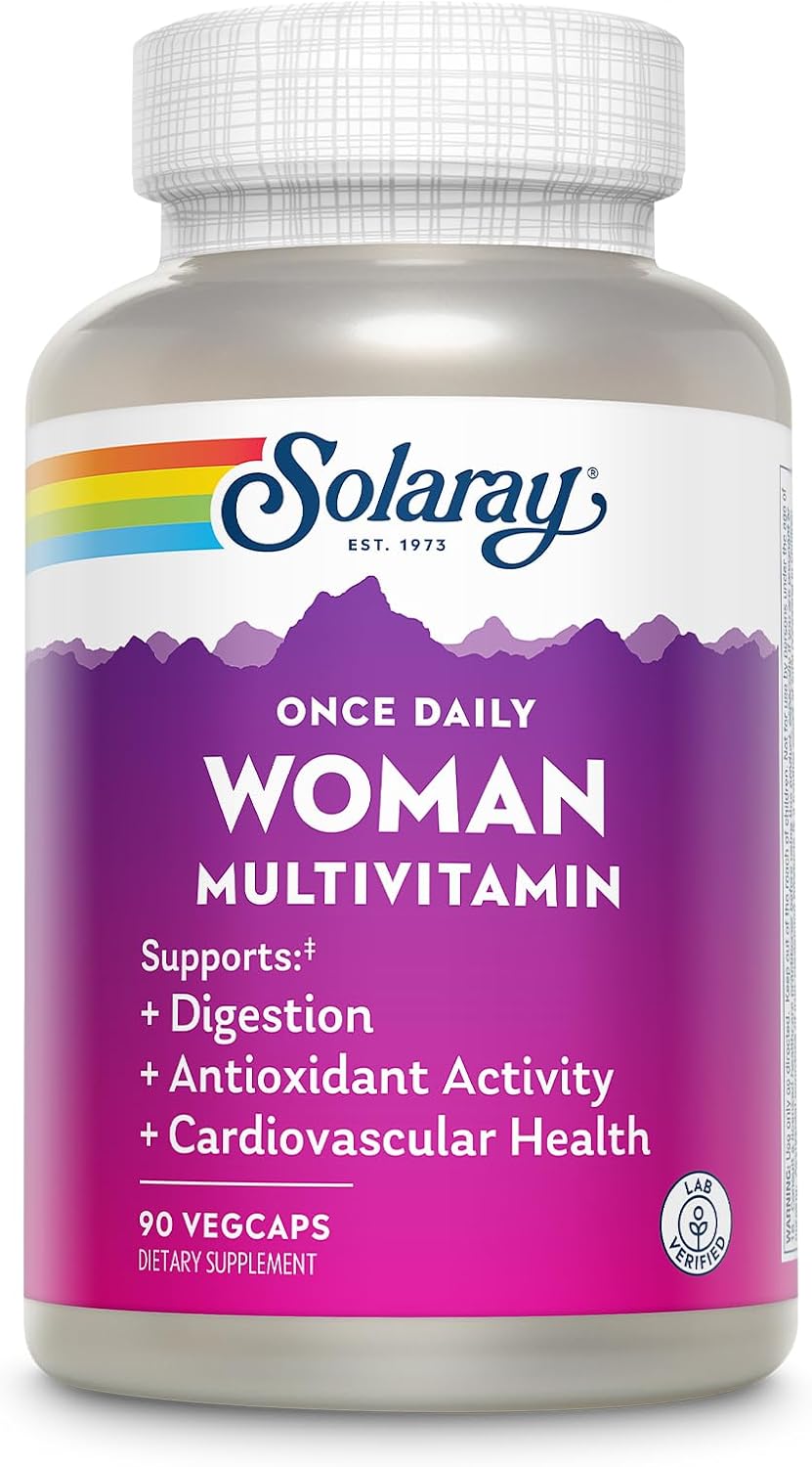 SOLARAY Once Daily High Energy Multivitamin - Vitamin C, D, B12 - 180 Veg Capsules