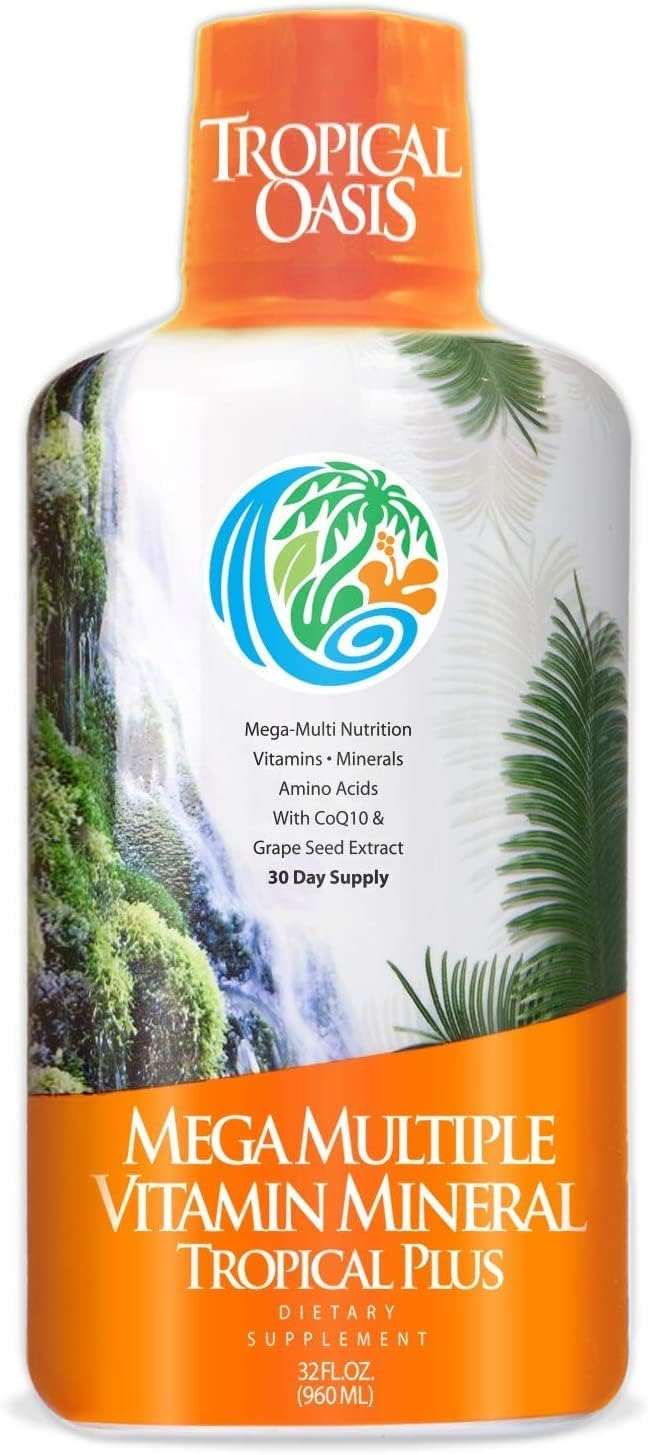 Tropical Oasis Mega Plus Liquid Multivitamin & Mineral Supplement – 946 ml