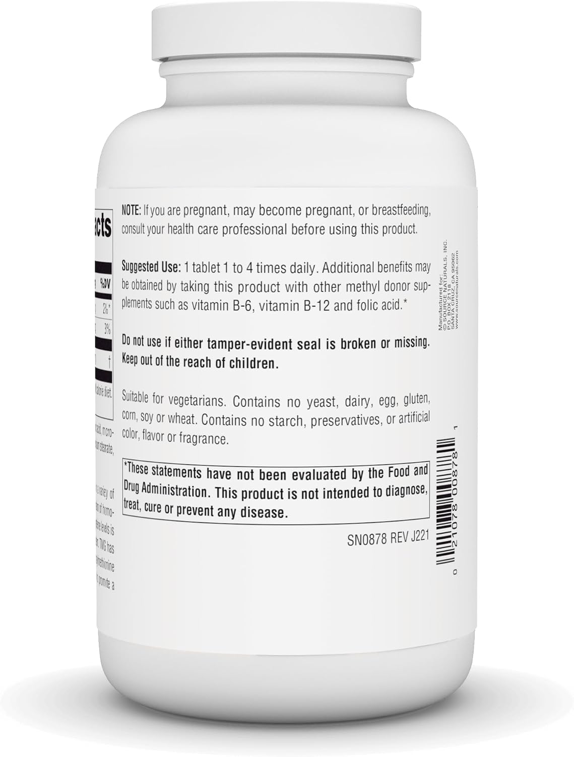 Source Naturals TMG, Trimethylglycine (Anhydrous Betaine) – 750 mg – 240 Vegetarian Tablets