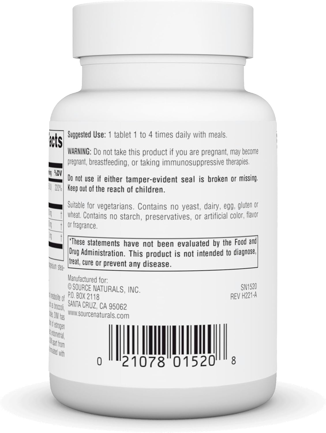 Source Naturals DIM, Diindolylmethane, 100 mg - 30 Tablets