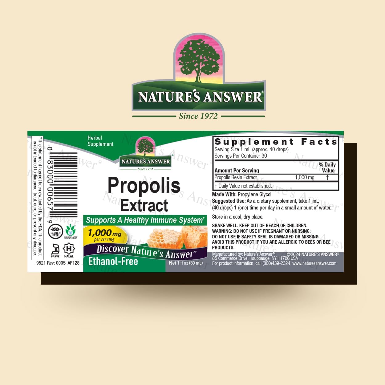 Nature's Answer Alcohol-Free Propolis Resin, 30 mL
