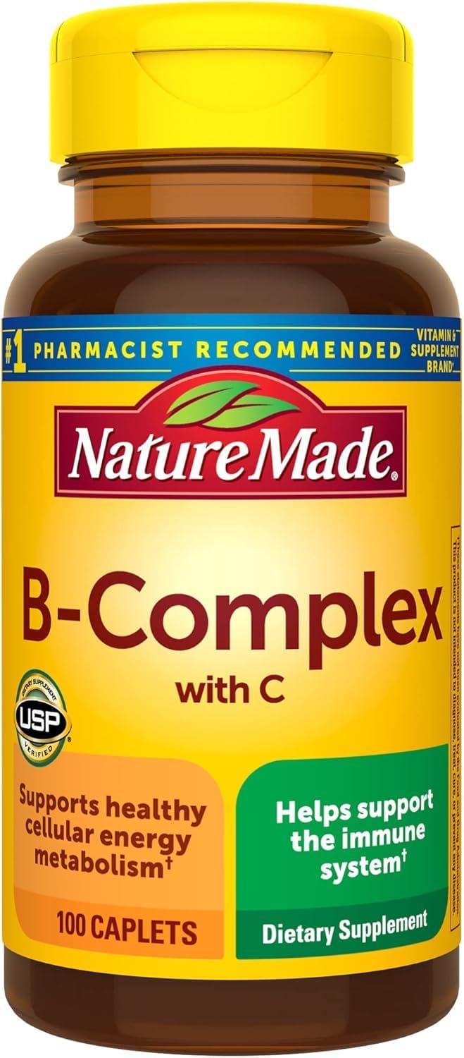 Nature Made Vitamin B-Complex Caplets, 100 Count (Pack of 2)