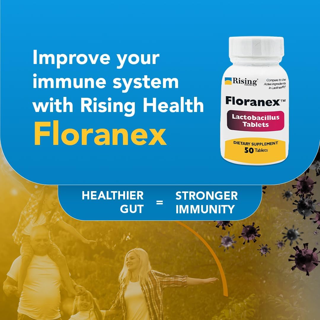 Rising Health Floranex™ Lactobacillus Probiotic Tablets – Digestive and Gut Health Supplement