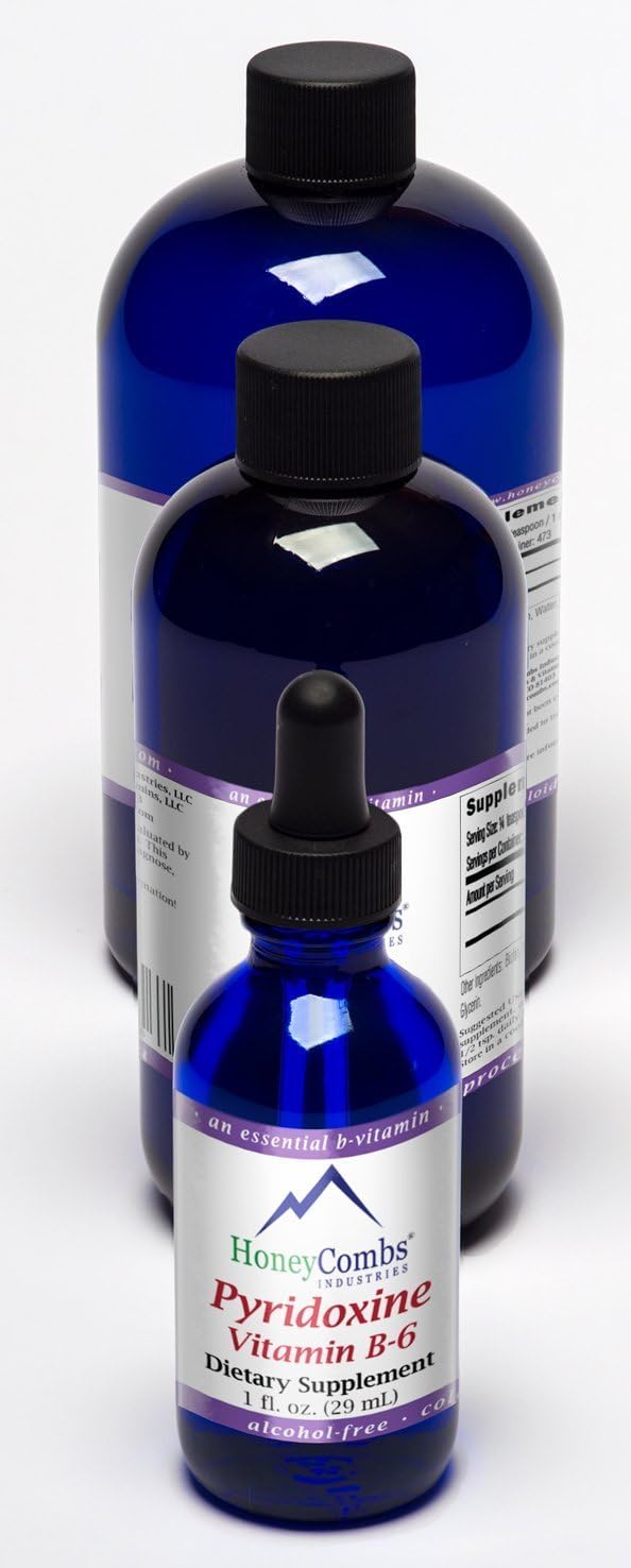 Vitamin B6 Liquid Drops, Pyridoxine HCl Supplement, 30 mL | High Potency Energy Metabolism Support