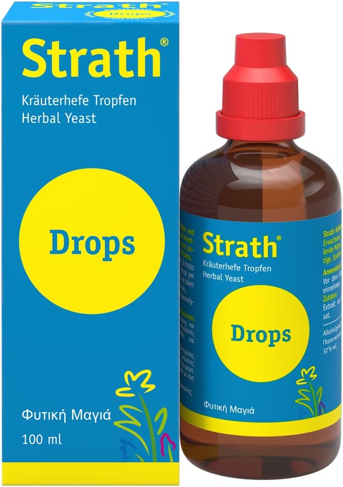 Strath Nutritional Yeast Liquid Syrup – Postbiotic Digestive Support with 61 Nutrients, Vegetarian, Lactose Free, 100 mL