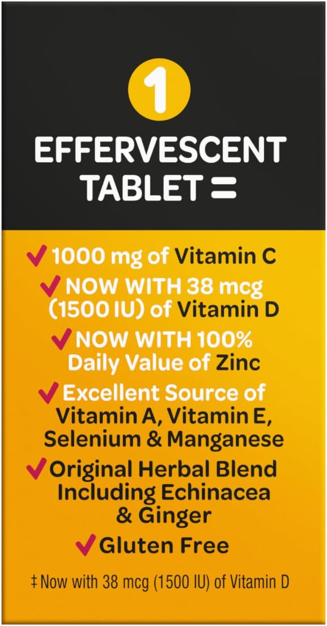 Airborne Very Berry Effervescent Tablets - Vitamin C 1000mg Immune Support Supplement (36 Count) - görsel 10