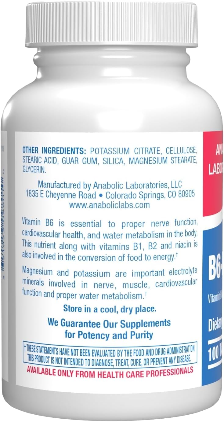 Anabolic Laboratories Calcium Magnesium B6 Supplement – 50 mg Vitamin B6 Complex - görsel 3