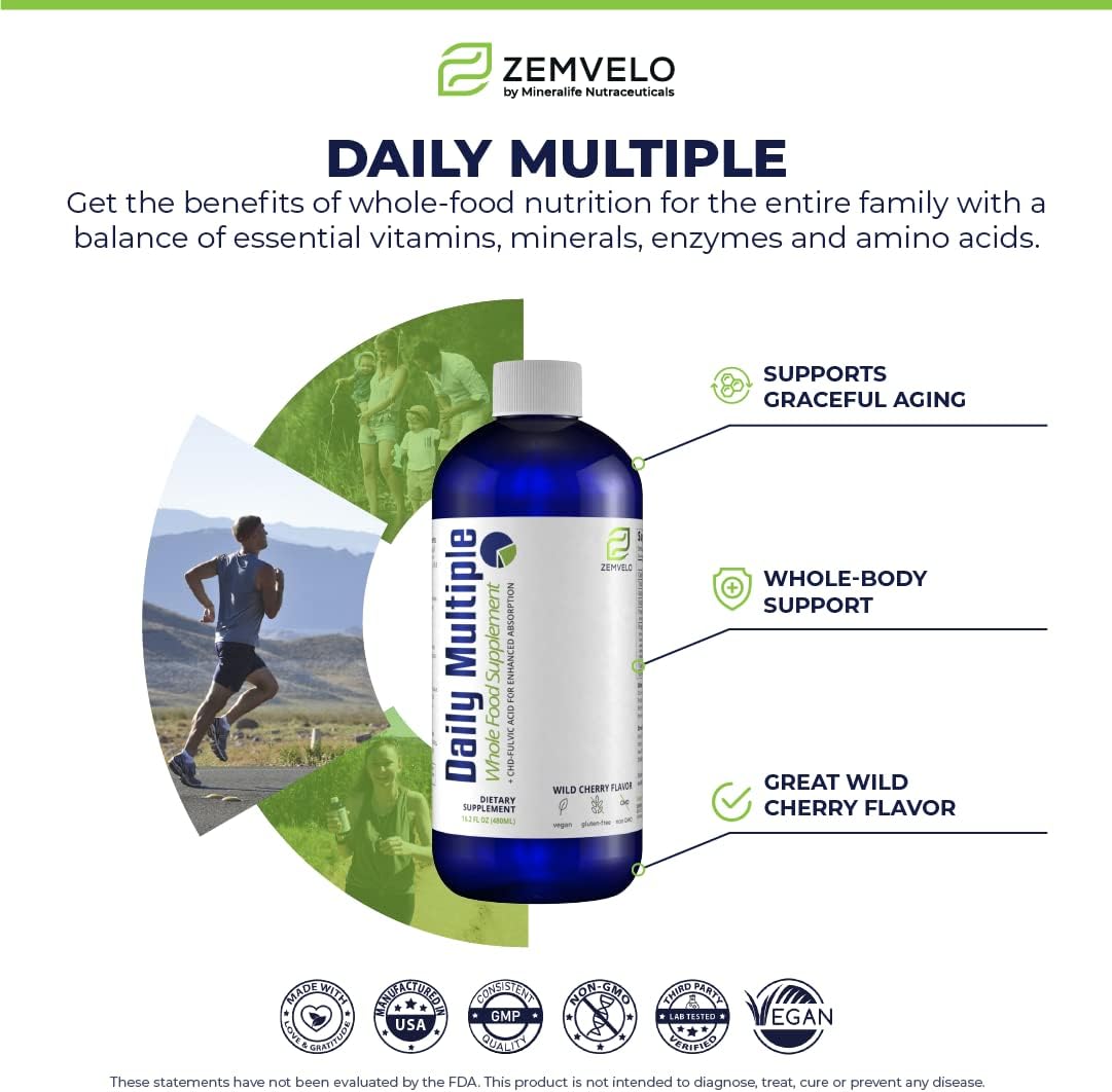 Mineralife Liquid Daily Multiple Supplement – Whole Food Multi-Mineral, Cherry Flavour
