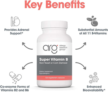 ARG Super Vitamin B - Complete B Vitamin Supplement with Coenzyme B2 & B6