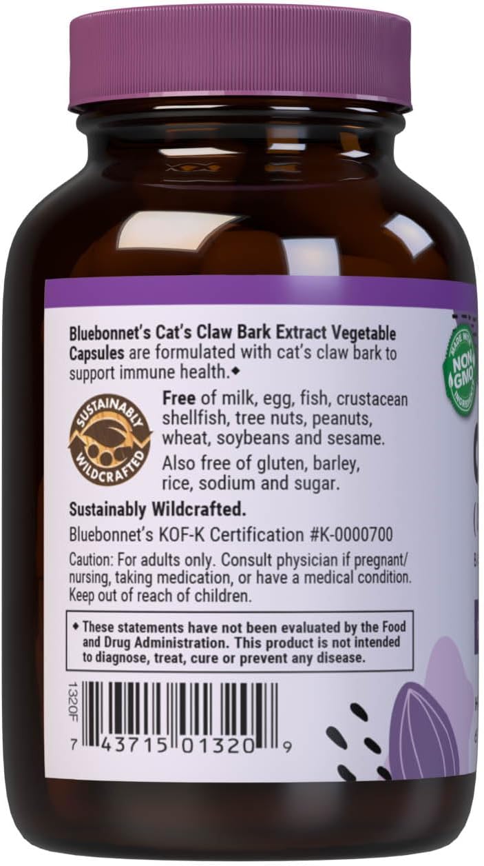 BlueBonnet Cat's Claw Bark Extract, 300 mg, 60 Vegetable Capsules - görsel 3