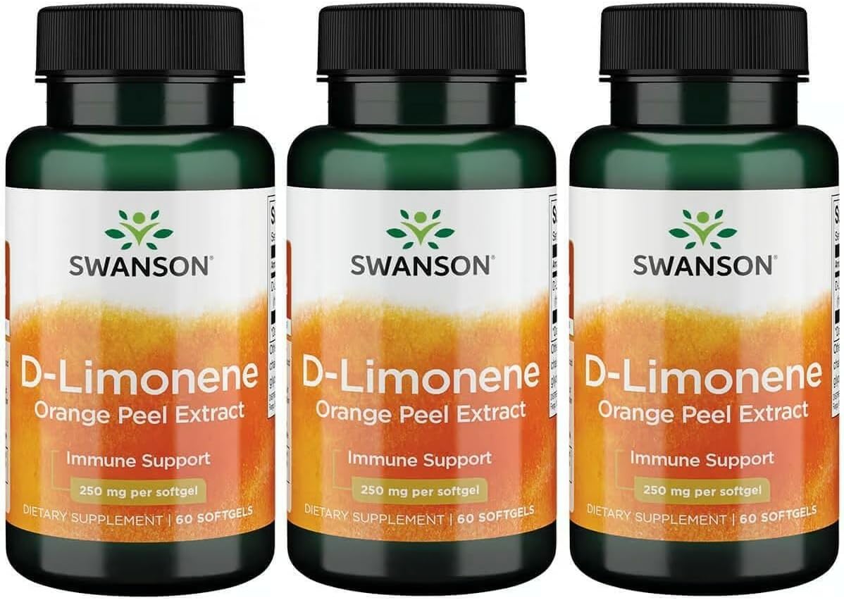 Swanson D-Limonene - Orange Peel Extract Capsules, 250 mg, 60 Capsules