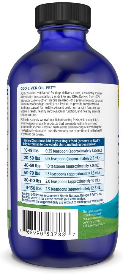 Nordic Naturals Pet Cod Liver Oil, Unflavored – 8 oz