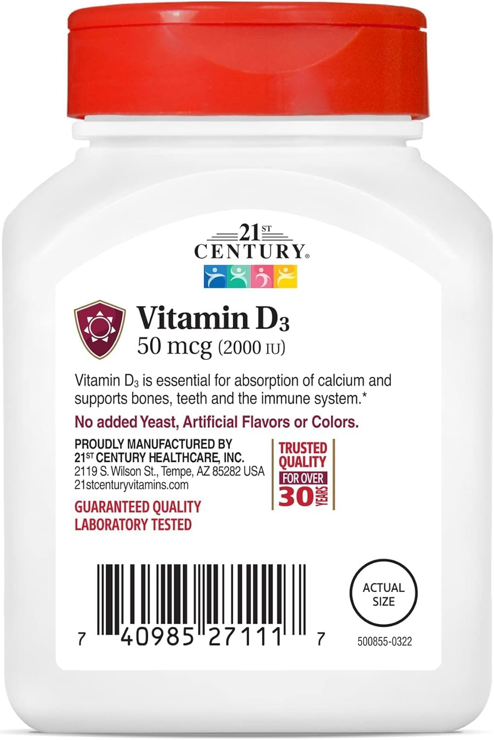 21st Century D3 2000 IU Tablets, 110 Count - görsel 3