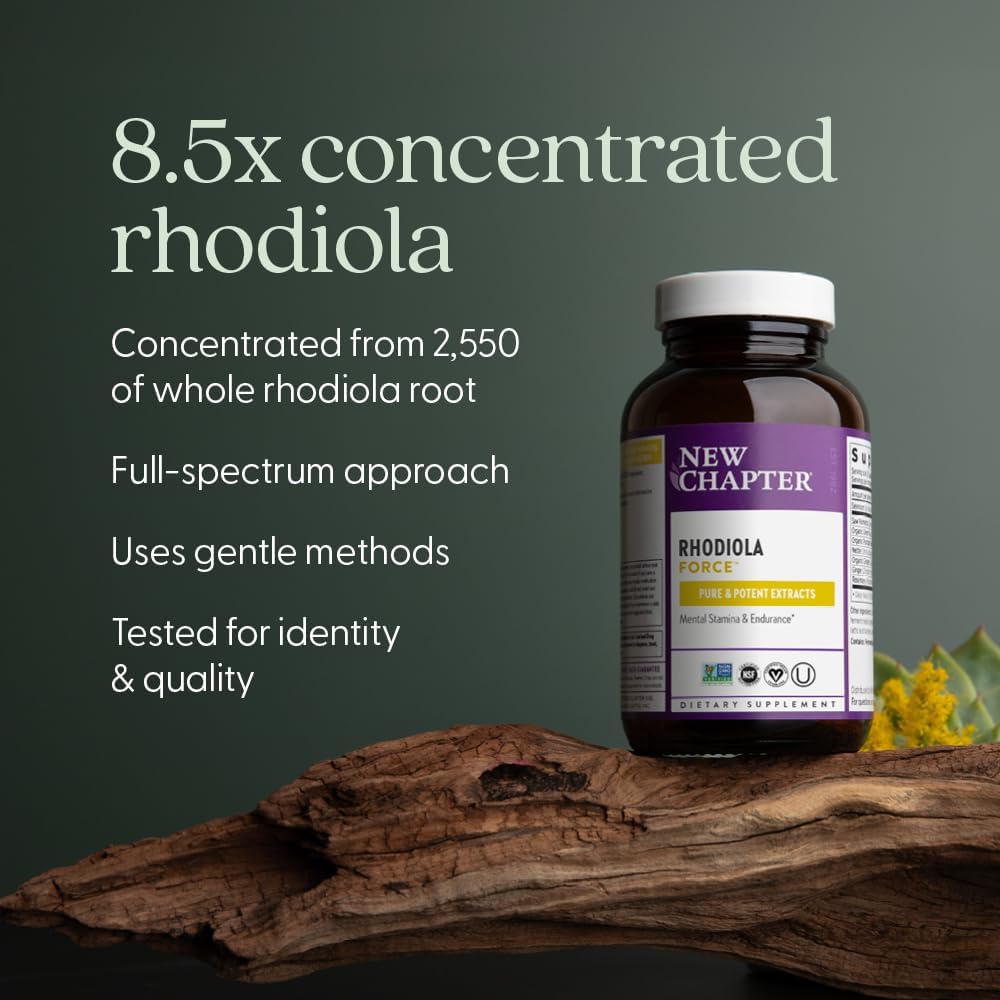 New Chapter Rhodiola Force 300 mg – Vegan Adaptogen for Mental Focus and Stress Support