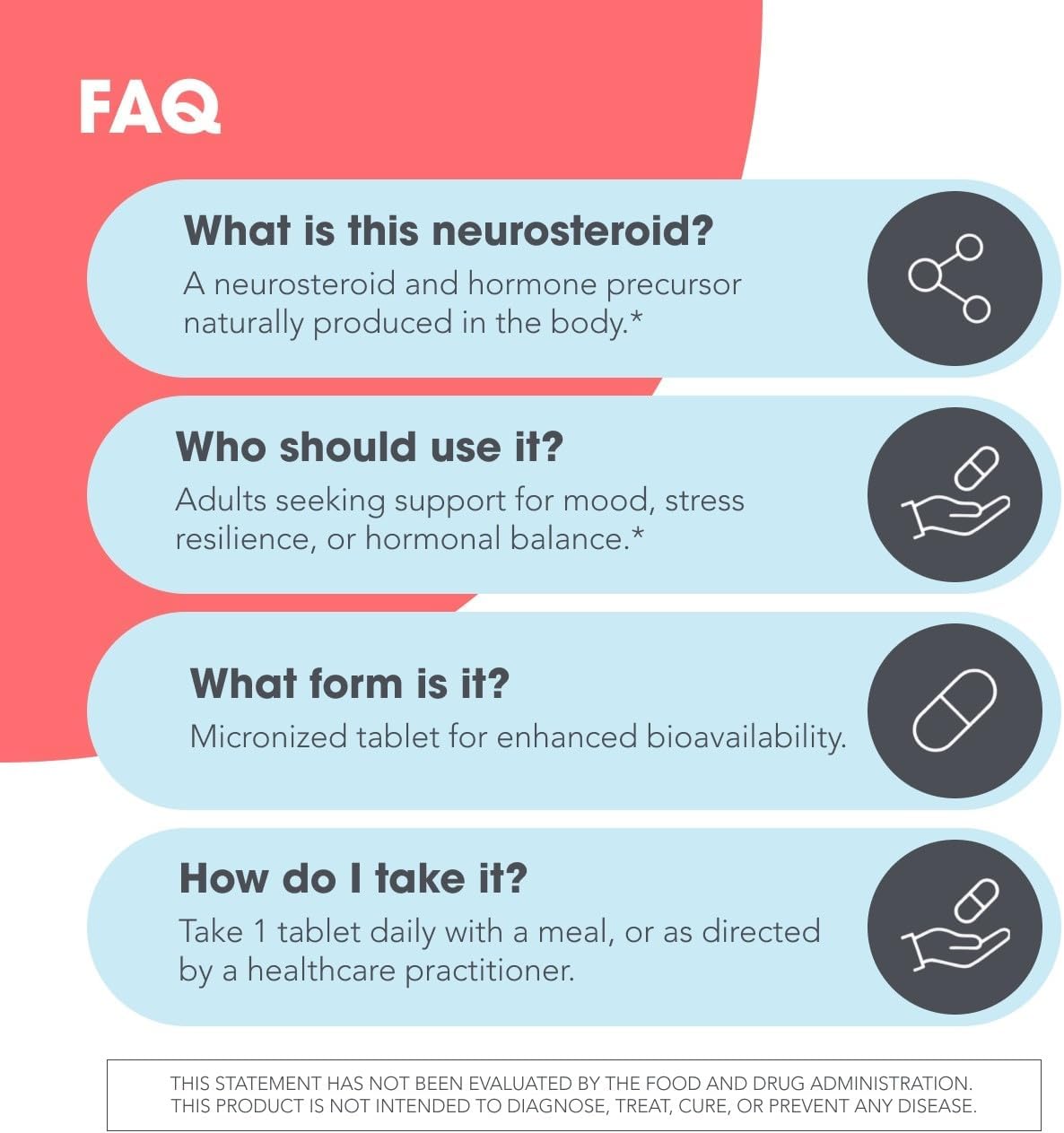 Allergy Research Group ARG Pregnenolone 100 mg - Micronized Hormone Precursor Support - Highly Bioavailable - Hypoallergenic - 60 Servings - 60 Scored Tablets - görsel 6