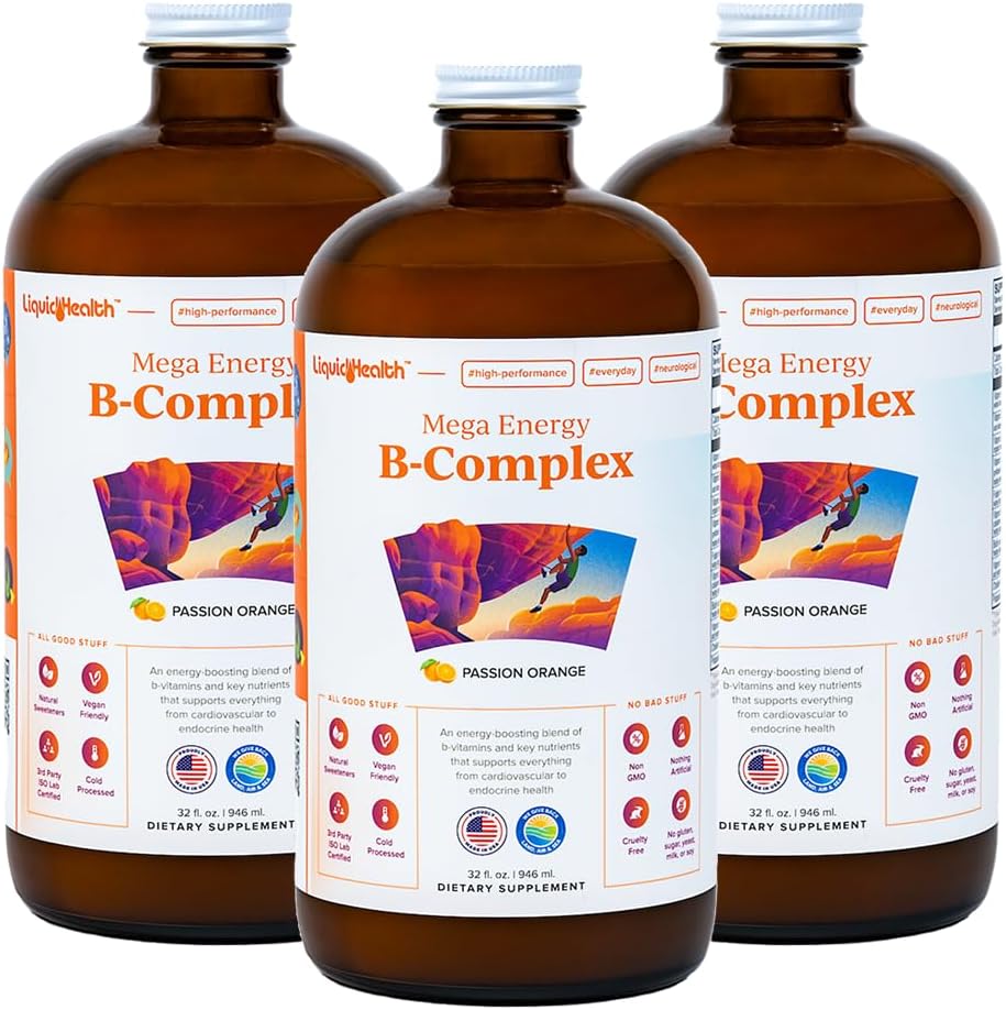 LIQUIDHEALTH Mega Energy Methylated B-Complex - Liquid Vitamin Supplement (946 mL)