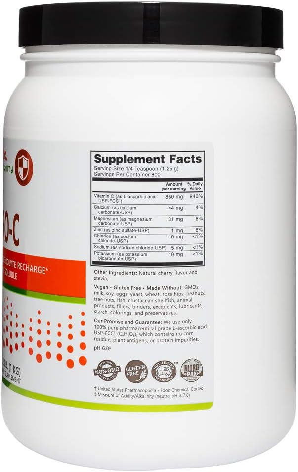 NutriBiotic Cherry Electro-C Vitamin C & Electrolyte Powder, 1 kg (2.2 lb)