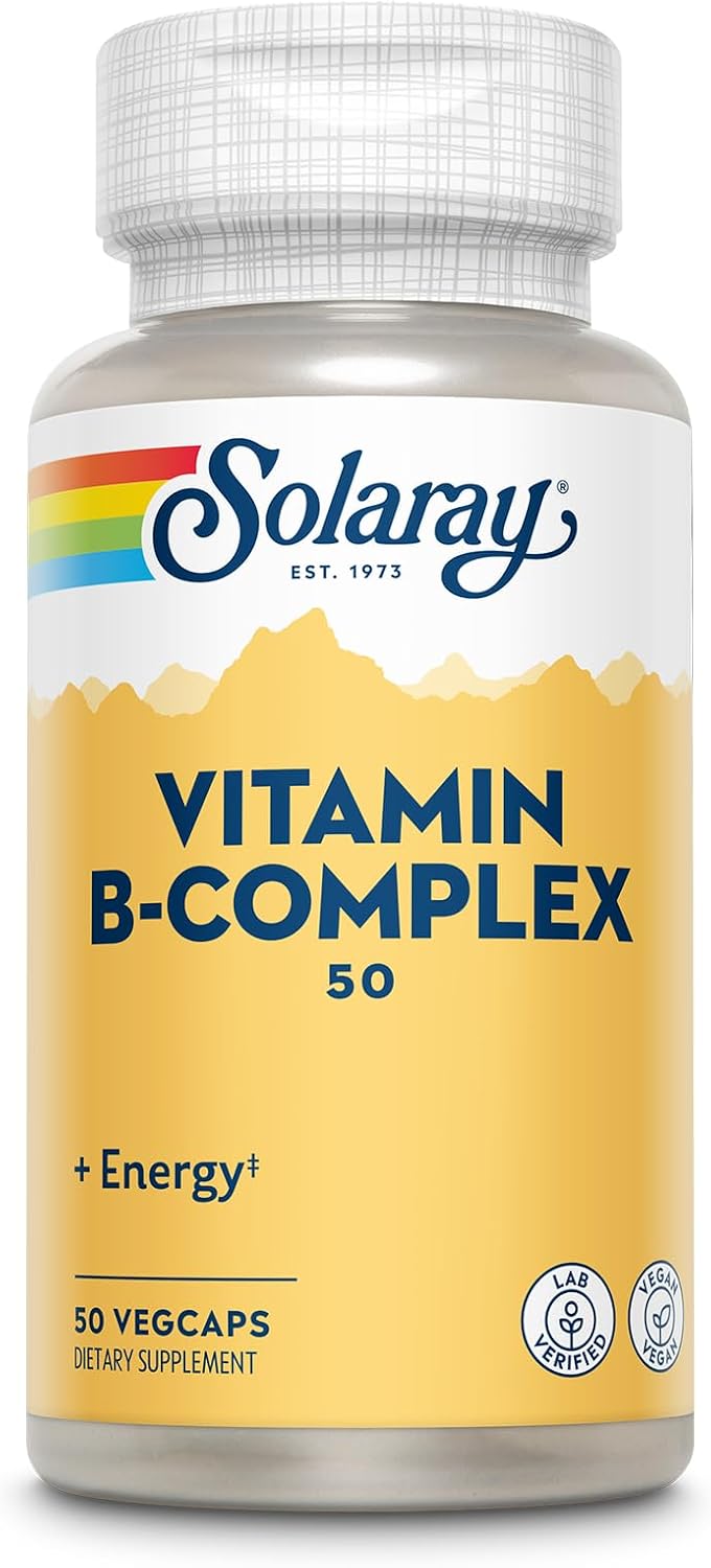 Solaray Vitamin B Complex 50 mg – Cellular Energy & Nerve Support – 100 VegCaps