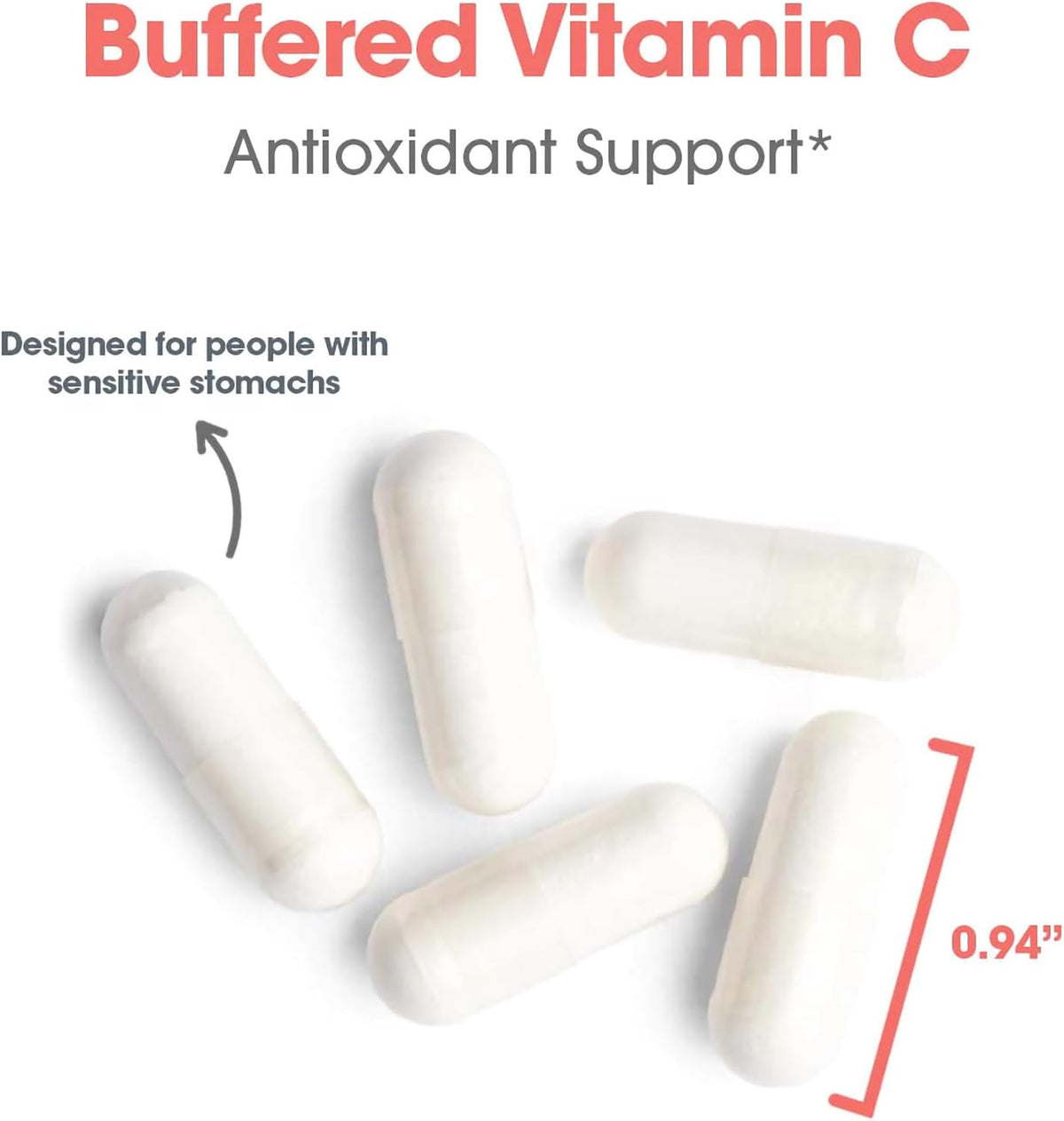 ARG Buffered Vitamin C Powder – Buffered Vitamin C for Antioxidant & Immune Support – Ascorbic Acid with Calcium, Magnesium & Potassium – Non-GMO & Gluten-Free – 102 Servings – 8.5 oz - görsel 5