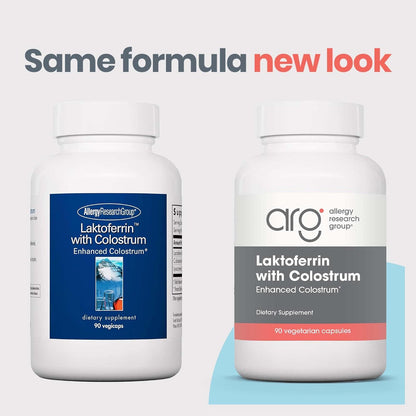 ARG Laktoferrin with Colostrum - 300 mg Lactoferrin & 750 mg Bovine Colostrum - Immune and Gut Health Support - 90 Vegetarian Capsules