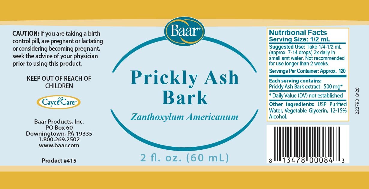 Baar Prickly Ash Bark Fluid Extract, 2 fl oz (59 mL)