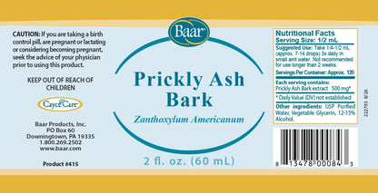 Baar Prickly Ash Bark Fluid Extract, 2 fl oz (59 mL)