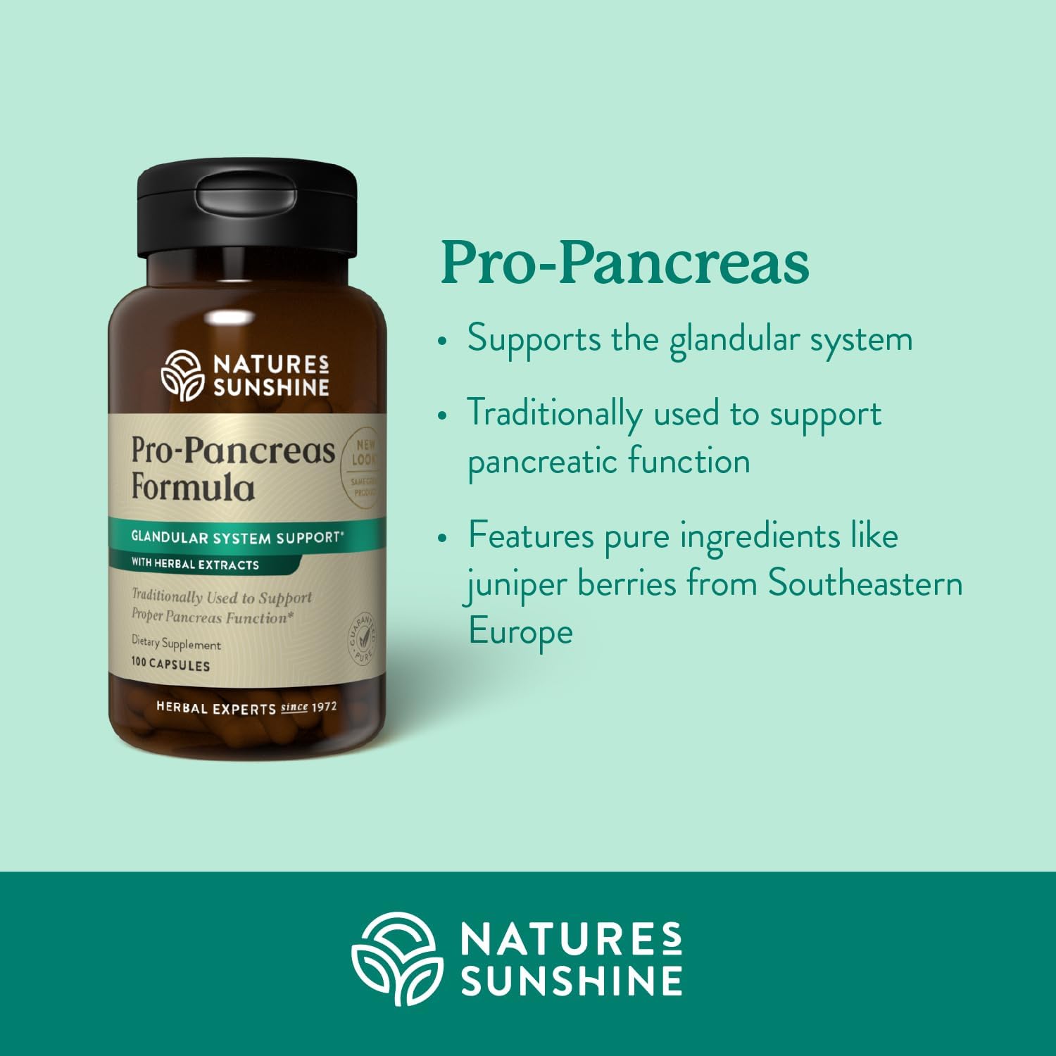 Nature's Sunshine Pro-Pancreas – Herbal Formula for Digestive and Pancreas Support, 100 Capsules