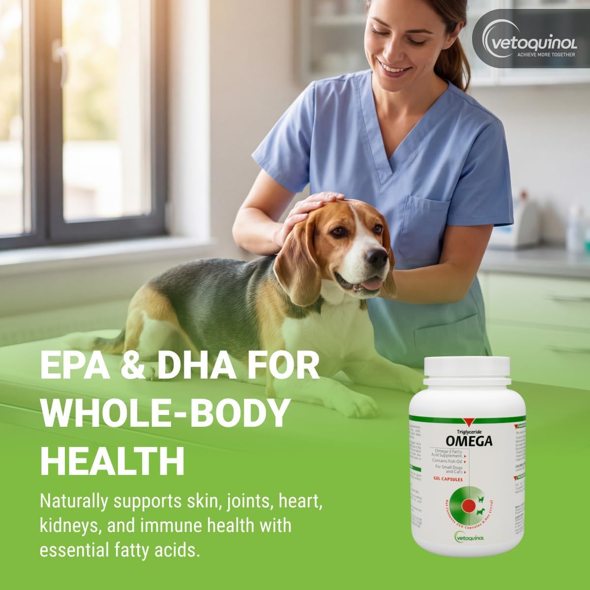 Vetoquinol Triglyceride Omega Fish Oil for Dogs and Cats – 250 Capsules