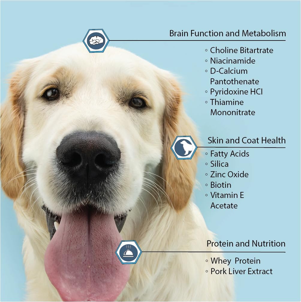 Vita-Tabs - Essential Vitamins, Minerals, Nutrients - Health Supplement for Dogs - Support Immune System, Bones - Liver Flavoured - 250 Chewable Tablets
